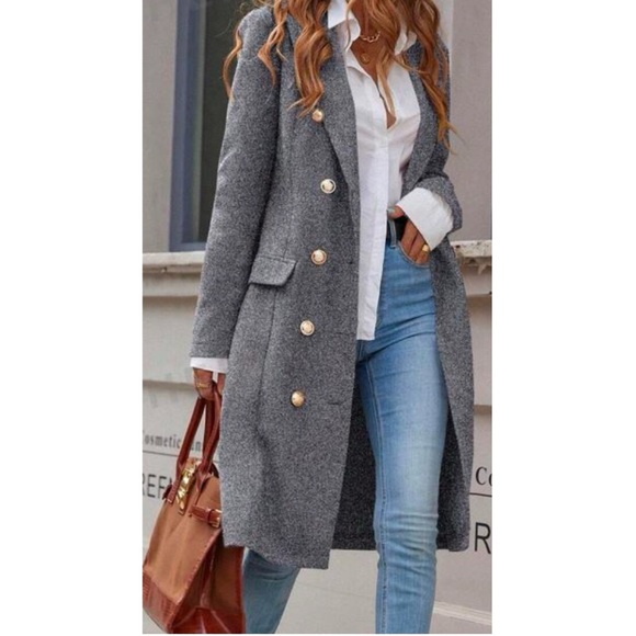 Classic Camel Button up Long Jacket Coat - Picture 2 of 6